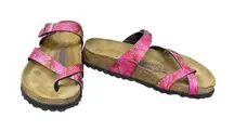 Birkenstock Papillio Womens Pink floral Sandals Size 38/8US