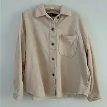 Zara Cream Corduroy Button Front Shacket