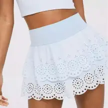 Offline by Aerie Eyelet Tiered Athletic Skort Light Blue Small EUC