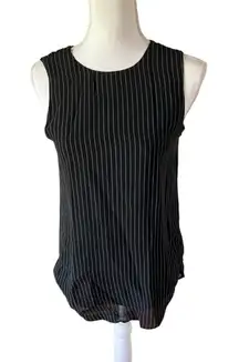 Theory Black White Pinstripe Sleeveless Blouse Tank Top