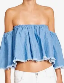 Denim Off The Shoulder Top