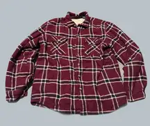 Plaid navy Blue Red Women’s Wranglers Sherpa lining Coat Jacket Pockets vintage
