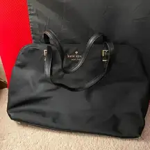 Kate Spade New York Nylon Large Tote Bag Black Gold hardware.