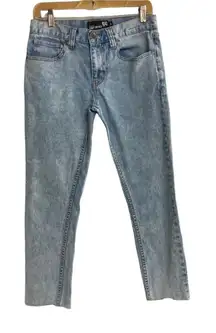 RSQ Seattle Skinny Tapered‎ Jeans Sz 30 Blue serged hem 5 pockets with rivets