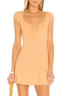 L*Space Sirena Dress Size Small Mini Ribbed Cantaloupe Beach Resort Vacation