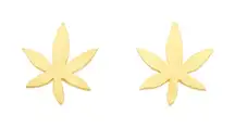 Tiny Gold Stainless Steel Pot Leaf Stud Earrings