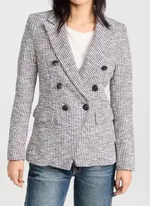 Rag & Bone Preston Tweed Doubled Breasted Blazer Button Long Sleeves Gray 10