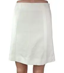 Aritzia Babaton Women's White Zip Up Straight A-Line Knee Length Skirt Size 2