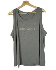 MTA Sport Gray Don't Sweat It Athletic Tank Top 1X