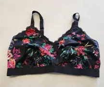 Auden Lightly Lined Triangle bralette Black Lace size 3X