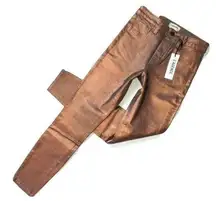 NWT L'Agence Margot in Pine Bark Bronze Foil Crackle High Rise Skinny Jeans 26