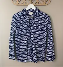 Kate Spade Pajama Button Down Top Blue Sz Small