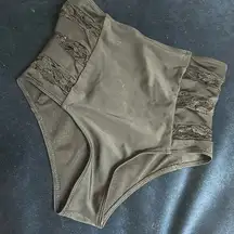 LA Hearts Black Lace High Waisted Bikini Bottoms Soze Small