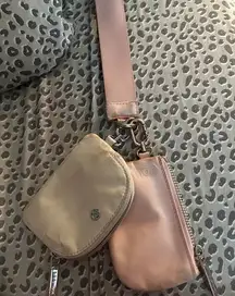 lululemon athletica Pink and Cream Clutch Set