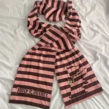 Juicy Couture Y2K Pink & Brown Women’s Striped Scotty Scarf​