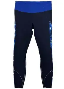 Lululemon Rain-On Train-On Tight Naval Blue/Windy Blooms Saphire Blue Size 6