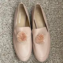 MICHAEL Michael Kors Fara Pom Pom Flat Loafers, Oyster Size 9