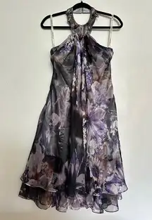 Cinderella vintage chiffon midi lilac floral dress.