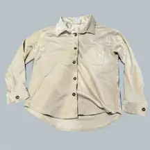 no boundaries medium light Yellow Women’s Button Up collared pocket corduroy