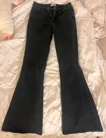 Black Flare Mid Rise Jeans