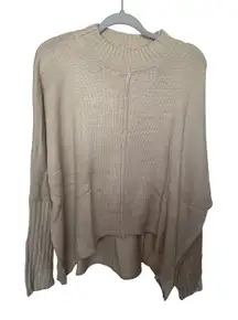 Cupshe Womens XL Beige Knit Mock Neck Long Sleeve‎ Pullover Sweater