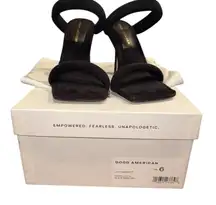 Good American Black Heeled Sandals