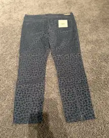 Pilcro and the Letterpress Anthropologie Leopard The Stet Slim Ankle Pants Sz 29
