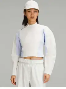 COPY - Lululemon Ribbed Luxtreme Wide-Sleeve Pullover in bone/blissful blue. Si…