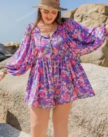 RusttyDustty Bohemian Colorful Romper Size 2XL