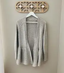 Knitted & Knotted by Anthro. Open Front Knit Cardigan Gray Sz Medium