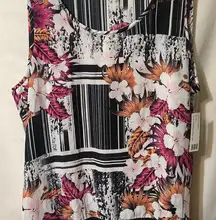 Zac & Rachel Floral Tank Top - Pink and Orange