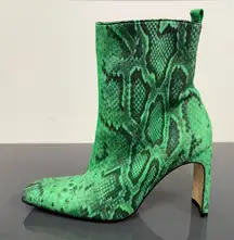 Black Friday 50% Off Miista Marcelle Reptile Embossed Print Boots Fluo Green 39