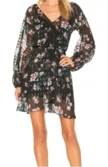 Devlin Black Floral Alexis Sheer Dress‎ in Midnight Lotus Size Medium