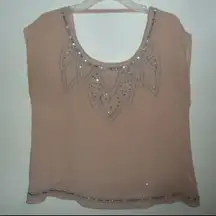 Decree Blush Beaded Sequin Top 1920's Art Deco Sm