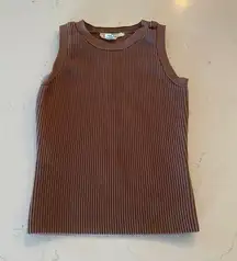 Happily Grey Brown Ribbed Tank Top Size Women's XS
