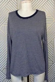 Marine Layer Navy Blue Stripe LongSleeve Tee Shirt‎