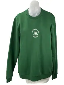 New Balance Women's Green Long Sleeve Crew Neck Sweater Sweatshirt Top Size M