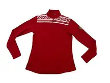 Dale of Norway Cortina 1/4 Zip Merino Wool Sweater Fair Isle Women's Size XL