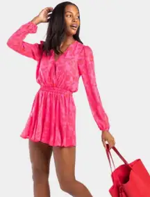 Francescas pink long sleeve floral romper