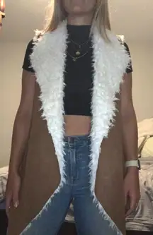 Suede Fur Lined Vest