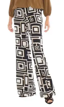 Chico's Drapey Deco Square‎ Print Wide Leg Pant NEW NWT Size 0.5 S 6 SHORT