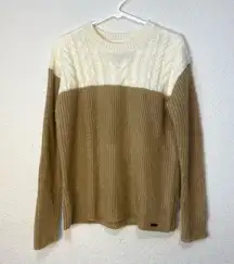 Superdry wool blend  Black Label White Brown Knitted Sweater Vintage Size Small