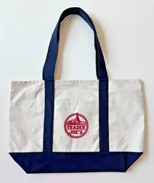 Trader Joes Canvas‎ Tote Bag! New Without Tags Navy Blue Reusable
