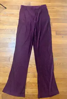 Urban Outfitters Burgundy Velvet Pleated Wide Leg Pants Size 4 Whimsigoth whimsy