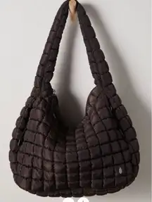 NWT Free People Quilted Carryall Tote Bag in Chocolate Brown