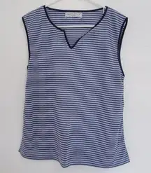 Blue Striped Sleeveless Top