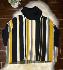 Joseph A. Cowl neck striped sweater sz large