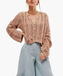 Free people Robyn Cotton Blend Crop Cardigan