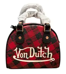 Von Dutch Mini Bowling Dome Satchel Handbag – Red & Black – NWT