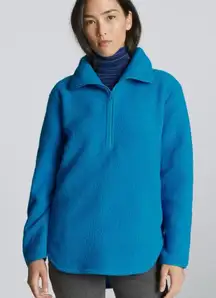 Everlane Blue Pullover The ReNew Fleece Half-Zip Size Small